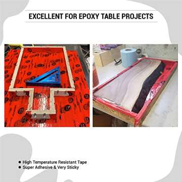 Tuck Tape Construction Sheathing Tape, Epoxy Resin Tape, 2.4 in x 180 ft (Red)