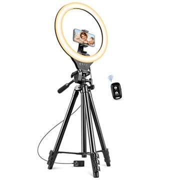 Sensyne 12'' Ring Light with 67'' Tripod Stand and Phone Holder for Live Streaming, Makeup, YouTube, TikTok and More.
