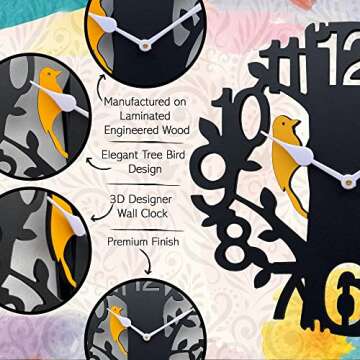 Elegant Black Wood Wall Clock for Timeless Home Decor