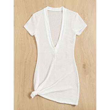 Women’s V Neck Sheer Beach Dress for Summer Fun