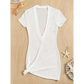 Women’s V Neck Sheer Beach Dress for Summer Fun