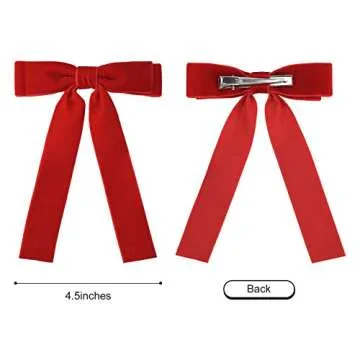 Charming 10Pcs Velvet Hair Bows Set for Kids and Teens