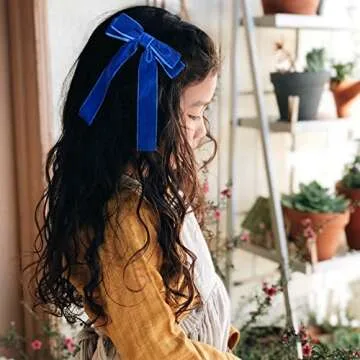 10Pcs Velvet Hair Bows for Girls - Stylish Accessories