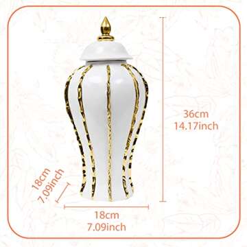 Gralara Luxury Ginger Jar: Elegant Decorative Vase for Home