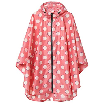 Stylish Unisex Waterproof Pink Polka Dot Rain Poncho