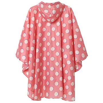 Stylish Unisex Waterproof Pink Polka Dot Rain Poncho