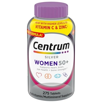 Centrum Silver Women Multivitamin for Women 50 Plus, 275 Tablets with Vitamin D3 and B Vitamins