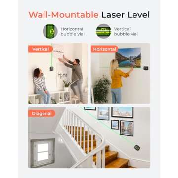 xCool 3 in 1 Laser Level Tool with Suction Cup Wall Mount & Drill Dust Collector for Precise Measure...