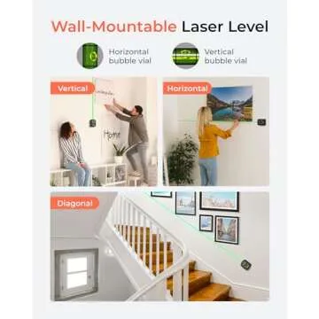 xCool 3 in 1 Laser Level Tool with Suction Cup Wall Mount & Drill Dust Collector for Precise Measure...