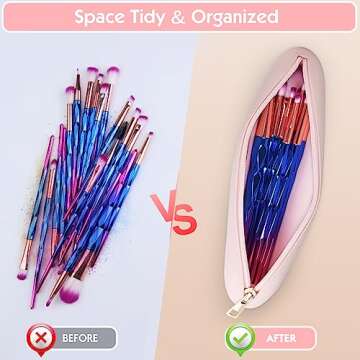 Shunvan life Silicone Makeup Brush Holder, Large Capacity Makeup Brush Bag, Portable Travel Cosmetic Brush Bag for Travel and Daily, Upgraded version (Standard version, Pink2)