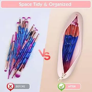 Shunvan life Silicone Makeup Brush Holder, Large Capacity Makeup Brush Bag, Portable Travel Cosmetic Brush Bag for Travel and Daily, Upgraded version (Standard version, Pink2)