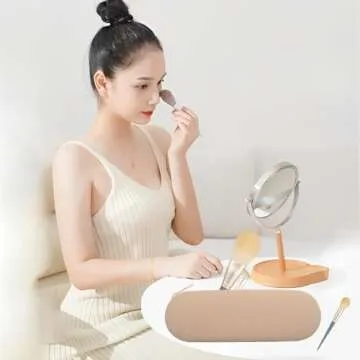 Shunvan life Silicone Makeup Brush Holder, Large Capacity Makeup Brush Bag, Portable Travel Cosmetic Brush Bag for Travel and Daily, Upgraded version (Standard version, Pink2)