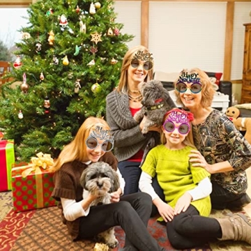 Funny Happy New Year Party Glasses 4 Pack for Celebrations