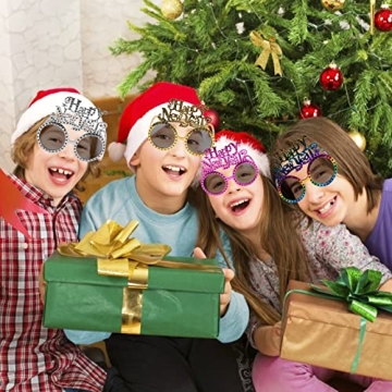 Funny Happy New Year Party Glasses 4 Pack for Celebrations