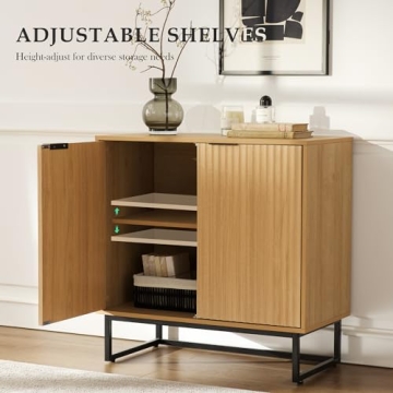 MoomJiee Fluted Sideboard Buffet Cabinet Set of 2