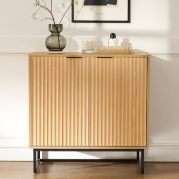 MoomJiee Fluted Sideboard Buffet Cabinet Set of 2