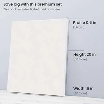 ARTEZA Stretched Canvas Pack of 6 for Artistic Expression