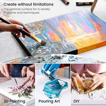 ARTEZA Stretched Canvas Pack of 6 for Artistic Expression