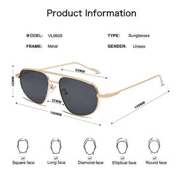 Trendy Aviator Sunglasses for Women - Stylish & Protective