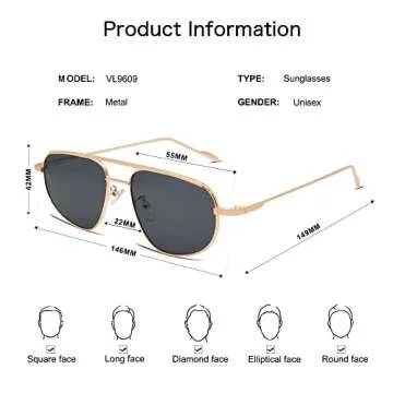 Trendy Aviator Sunglasses for Women - Stylish & Protective