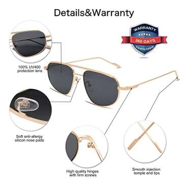 Trendy Aviator Sunglasses for Women - Stylish & Protective