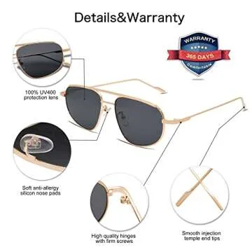 Trendy Aviator Sunglasses for Women - Stylish & Protective