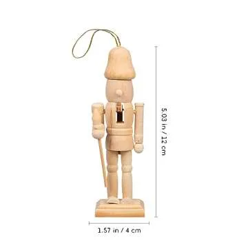 Didiseaon Decor 6Pcs Unfinished Nutcracker Figures Christmas Wooden Paintable Nutcracker Soldier Christmas Hanging Ornament for Xmas Trees, 5 Inch