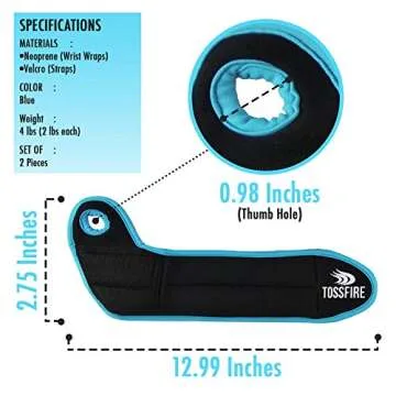 Wrist Weights Set 4lb (2lbs Each) Thumblock Arm Weight for Women and Men, Great for Running Weightlifting Training Gymnastic Aerobic Jogging Cardio Exercises