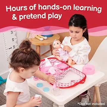 PREXTEX 18-Piece Baby Doll Accessories Set with Carrying Case - Includes Bottle, Sippy Cup, Pacifier, Bib, Hair Brush, Plates and More, Perfect for Kids, Toddlers, and Girls