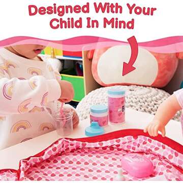 PREXTEX 18-Piece Baby Doll Accessories Set with Carrying Case - Includes Bottle, Sippy Cup, Pacifier, Bib, Hair Brush, Plates and More, Perfect for Kids, Toddlers, and Girls