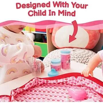 PREXTEX 18-Piece Baby Doll Accessories Set with Carrying Case - Includes Bottle, Sippy Cup, Pacifier, Bib, Hair Brush, Plates and More, Perfect for Kids, Toddlers, and Girls