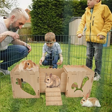 Big Wooden Rabbit Castle - Pet Hideout Playhouse