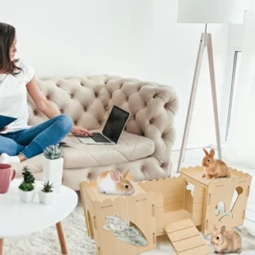 Big Wooden Rabbit Castle - Pet Hideout Playhouse