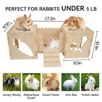 Big Wooden Rabbit Castle - Pet Hideout Playhouse