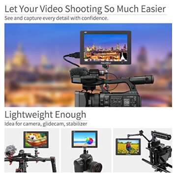 FEELWORLD T7 Plus 7 Inch IPS 4K HDMI Camera Field Monitor Video Assist Full HD 1920x1200 Solid Alumi...