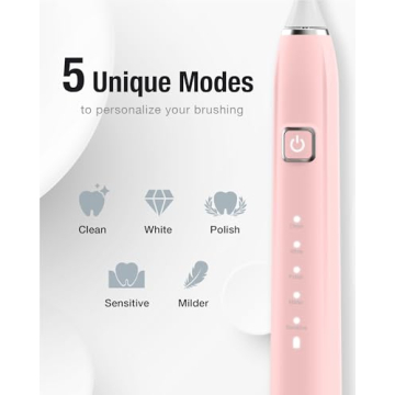 7AM2M Sonic Electric Toothbrush with 6 Brush Heads