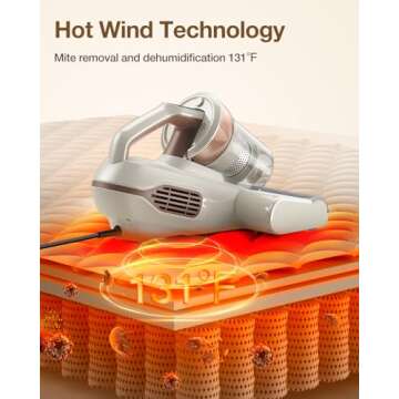 Jimmy Mattress Vacuum Cleaner, Bed Vacuum with UV & Ultrasound, High Heating, Smart Dust Sensor, 15Kpa Powerful Suction, Lightweight, Deep Clean Dust and Pet Hair in One Go(BX6 Lite, Corded)