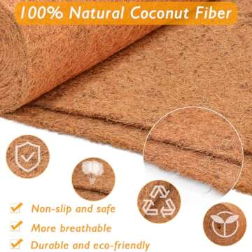 3 Pack Thickened No Slip Ice and Snow Carpet-16×118x0.28in Natural Coconut Fiber Carpet Mat Walking Safety, Winter Walkway Carpet Runner for Front Door Hallway Stairs Outdoor Patio Porch Garden