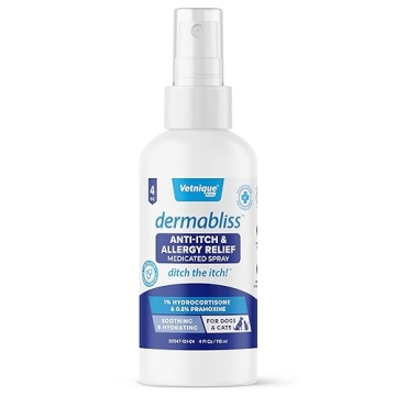 Vetnique Dermabliss Anti Itch Spray for Dogs & Cats - Fast Relief & Soothing Care