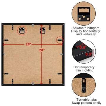 ELSKER&HOME 20x20 Picture Frame Set of 3 for Home Decor