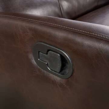 Halima Brown Leather 2-Seater Recliner by Christopher Knight