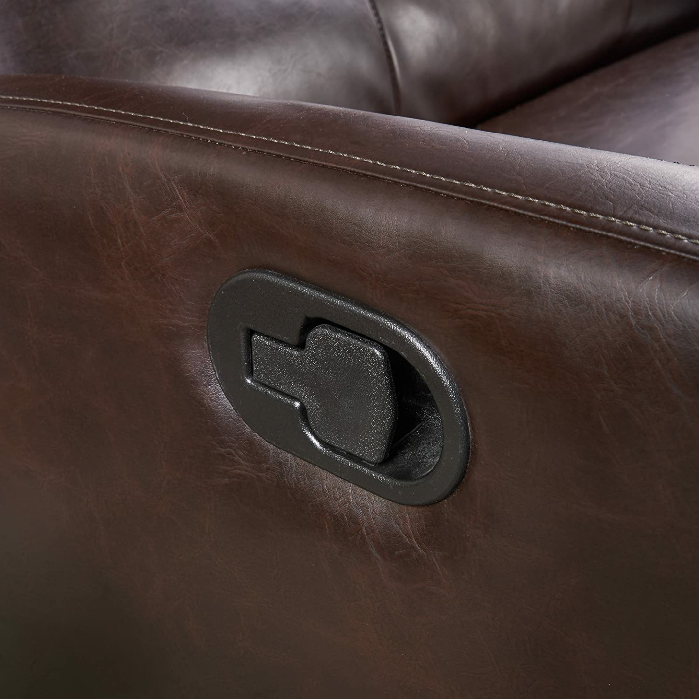 Halima Brown Leather 2-Seater Recliner by Christopher Knight