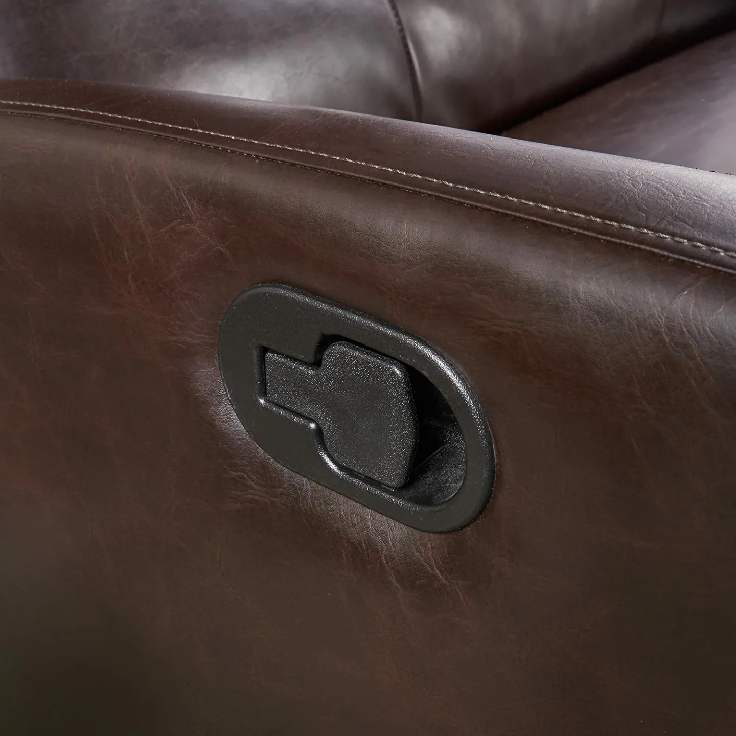 Halima Brown Leather 2-Seater Recliner by Christopher Knight