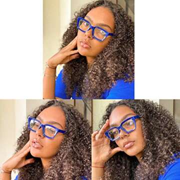 FEISEDY Glasses Frame Womens, Square Thick Eyeglasses Frame, Classic Eyewear for Men B2461