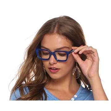 FEISEDY Glasses Frame Womens, Square Thick Eyeglasses Frame, Classic Eyewear for Men B2461