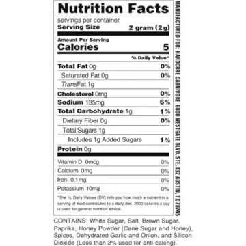 Hardcore Carnivore Sweet BBQ Seasoning Large Shaker