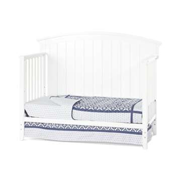Child Craft Delaney 4-in-1 Convertible Crib, Baby Crib Converts to Day Bed, Toddler Bed and Full Size Bed, 3 Adjustable Mattress Positions, Non-Toxic, Baby Safe Finish (Matte White)
