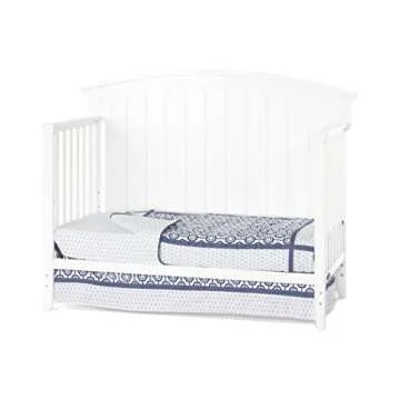 Child Craft Delaney 4-in-1 Convertible Crib, Baby Crib Converts to Day Bed, Toddler Bed and Full Size Bed, 3 Adjustable Mattress Positions, Non-Toxic, Baby Safe Finish (Matte White)