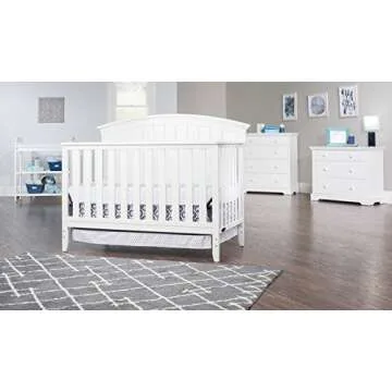 Child Craft Delaney 4-in-1 Convertible Crib, Baby Crib Converts to Day Bed, Toddler Bed and Full Size Bed, 3 Adjustable Mattress Positions, Non-Toxic, Baby Safe Finish (Matte White)