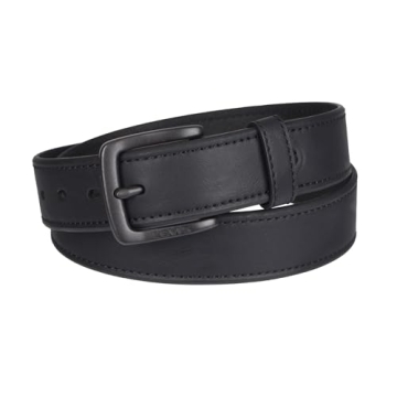 Levi's Men's Matte Black Leather Belt Durable Stylish